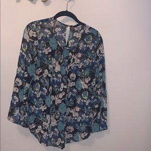 Fun 2 Fun Green Printed Blouse